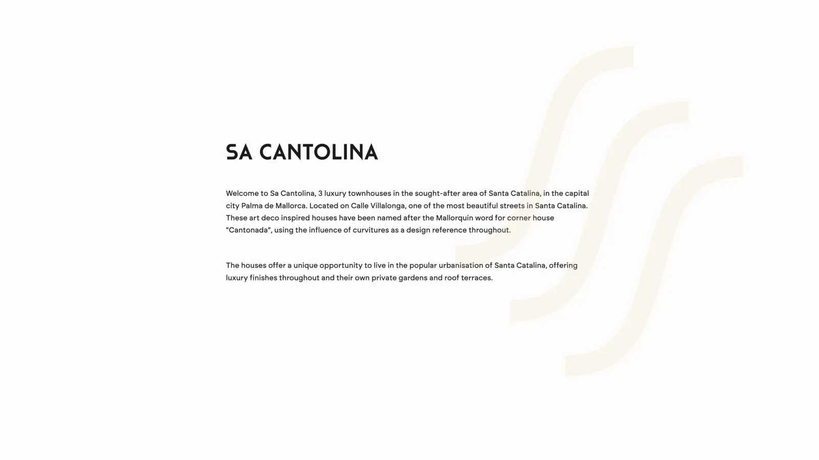 Website for luxury property development, result