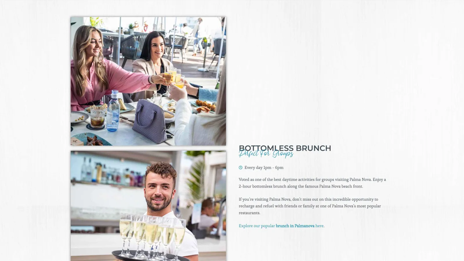 Barbuda Beach restaurant website interface