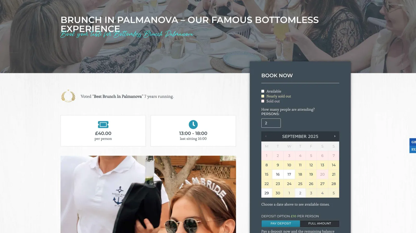 Barbuda Beach restaurant website gallery of the venue and dishes