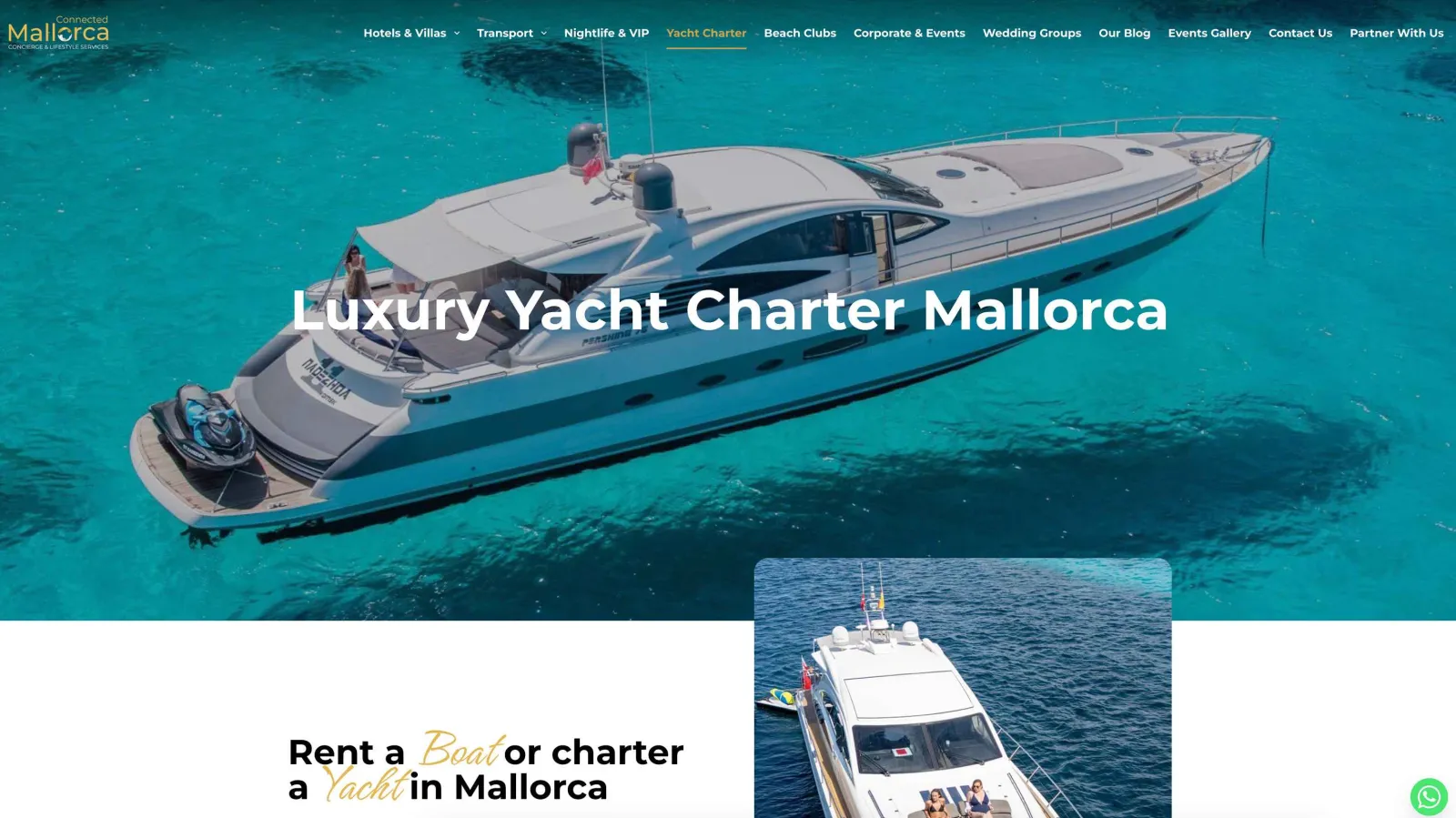 Connected Mallorca website luxury experiences result