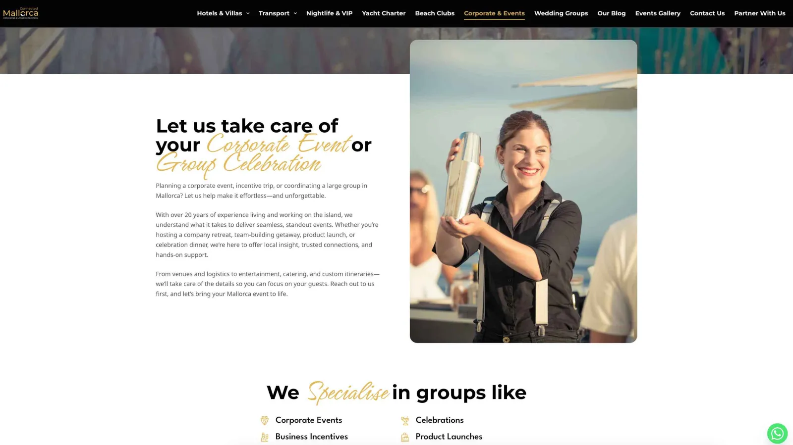 Connected Mallorca website page view