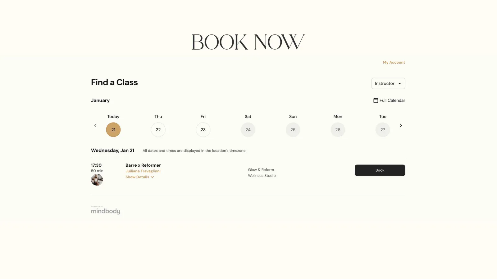 Website design for reformer pilates studio in Mallorca, view