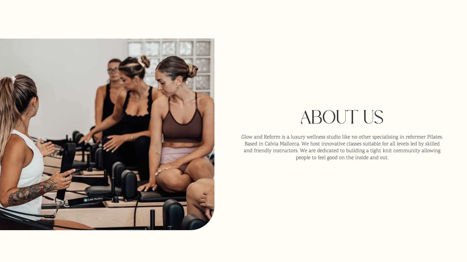 Website design for reformer pilates studio in Mallorca, result