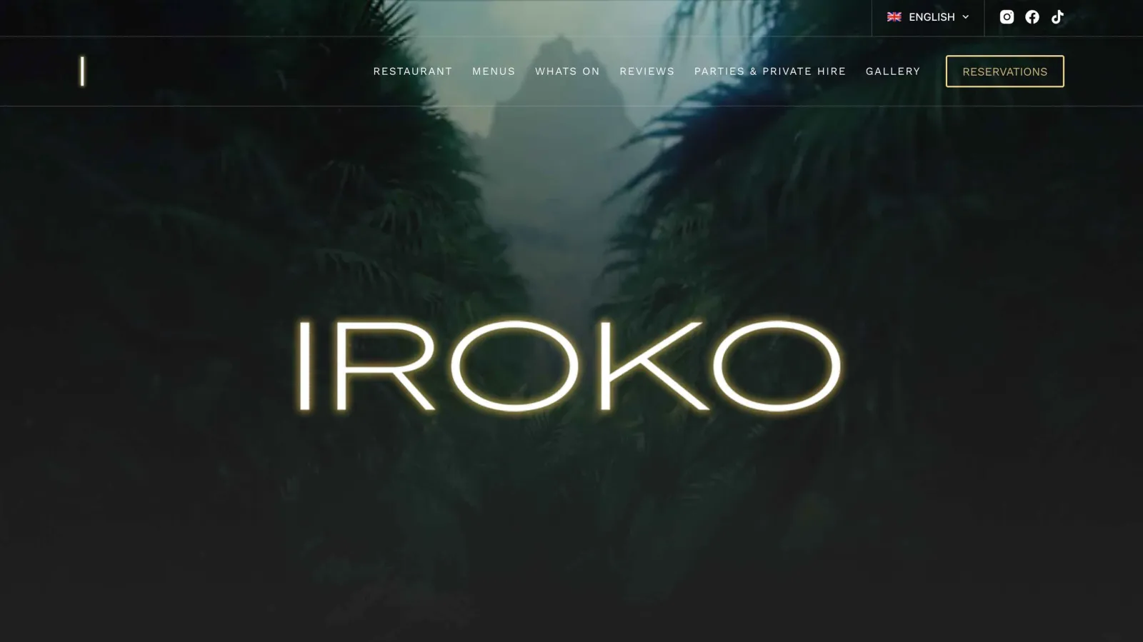 Iroko restaurant website designed by Jayco Digital