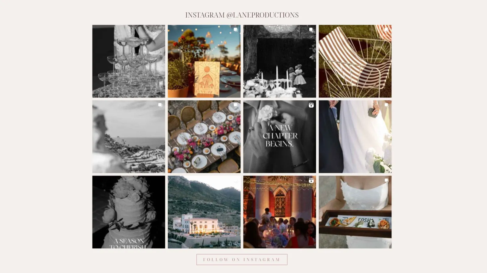 Website design for luxury wedding planner, venues showcase