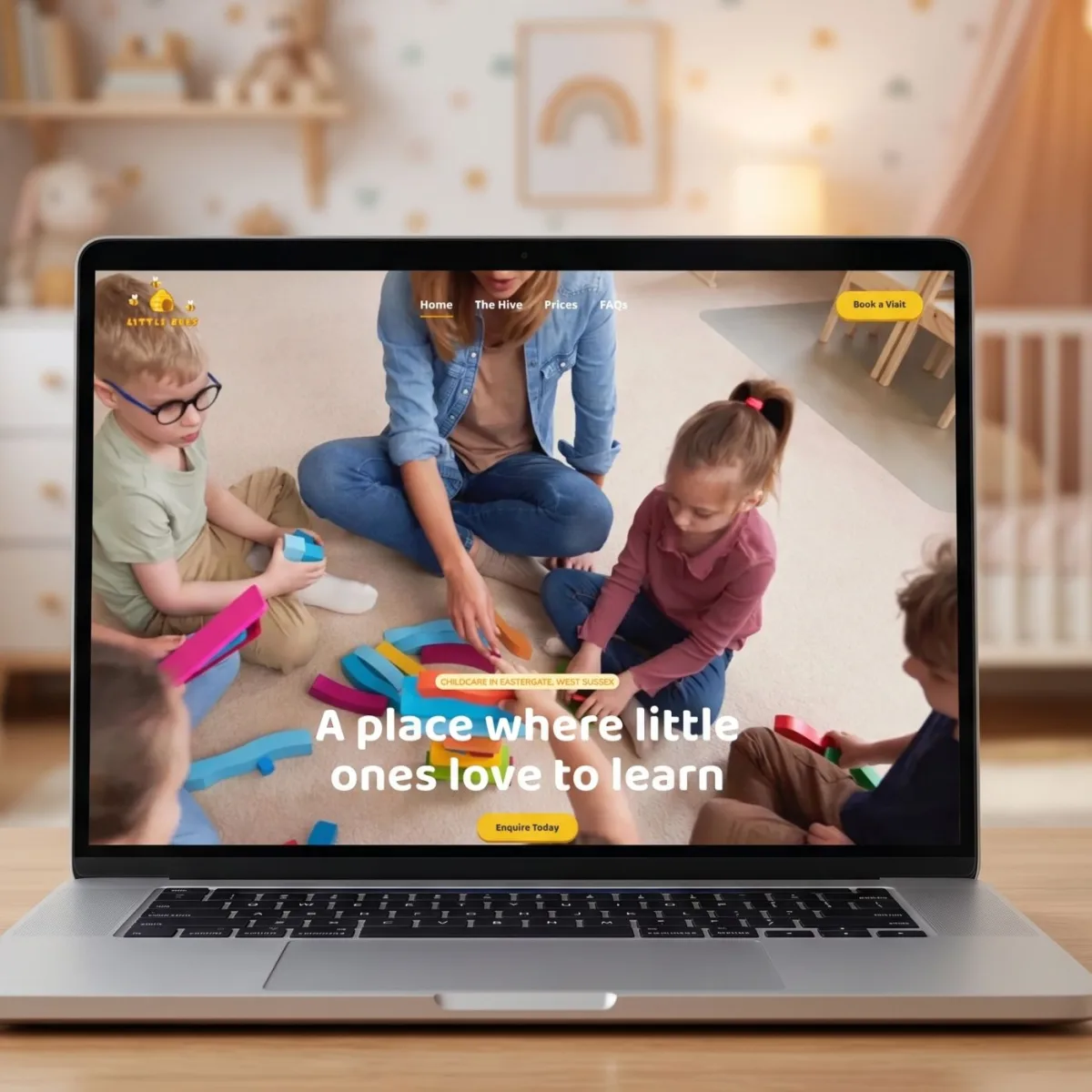 Website design for Little Bees Childcare homepage