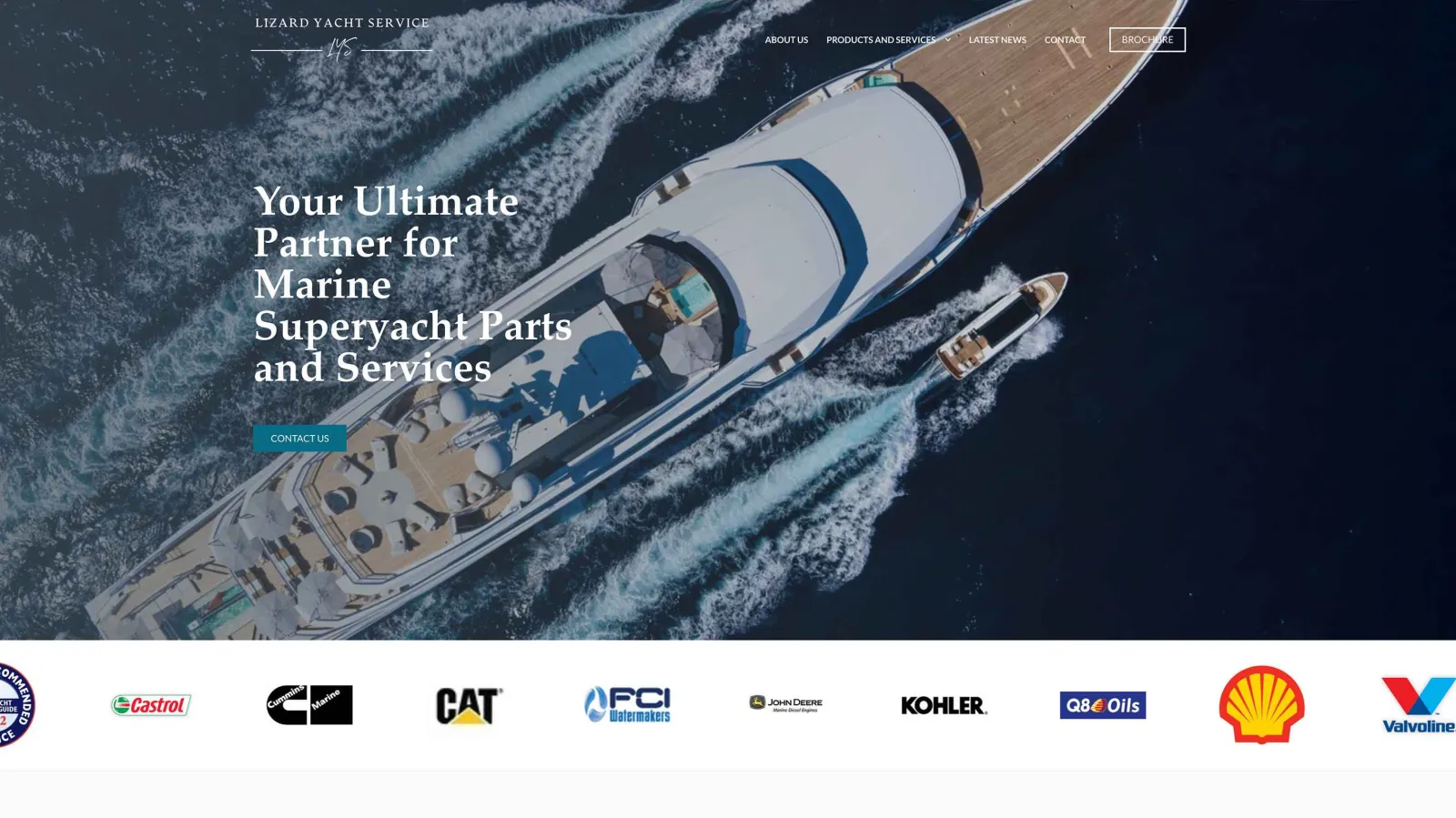 Lizard Yacht Service website storefront and industry design