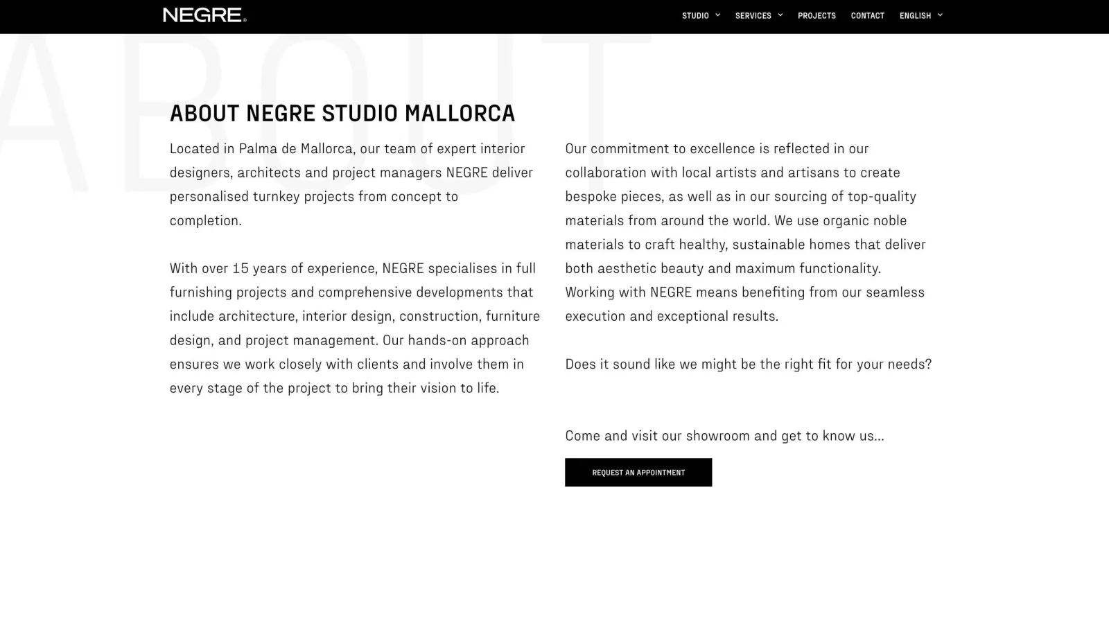 Website design for Nerge, interface