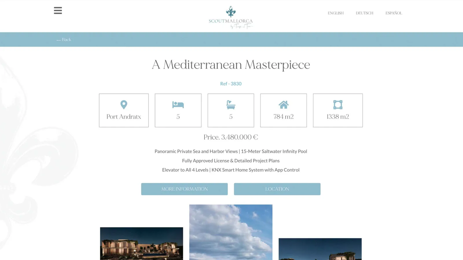 Web design for real estate Scout Mallorca, result