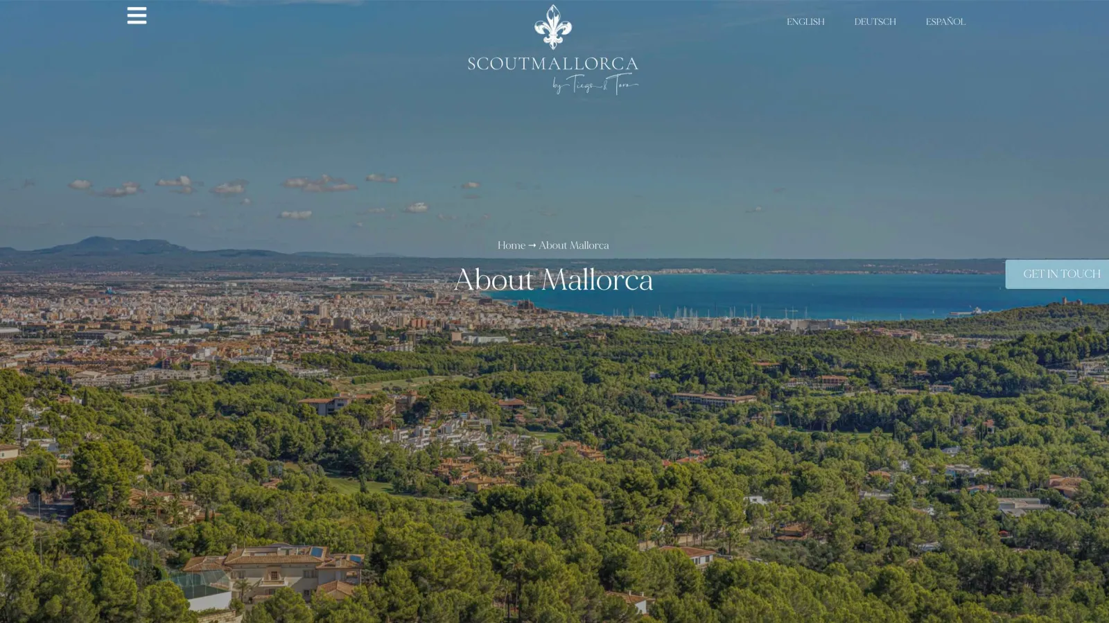 Web design for real estate Scout Mallorca, listings view