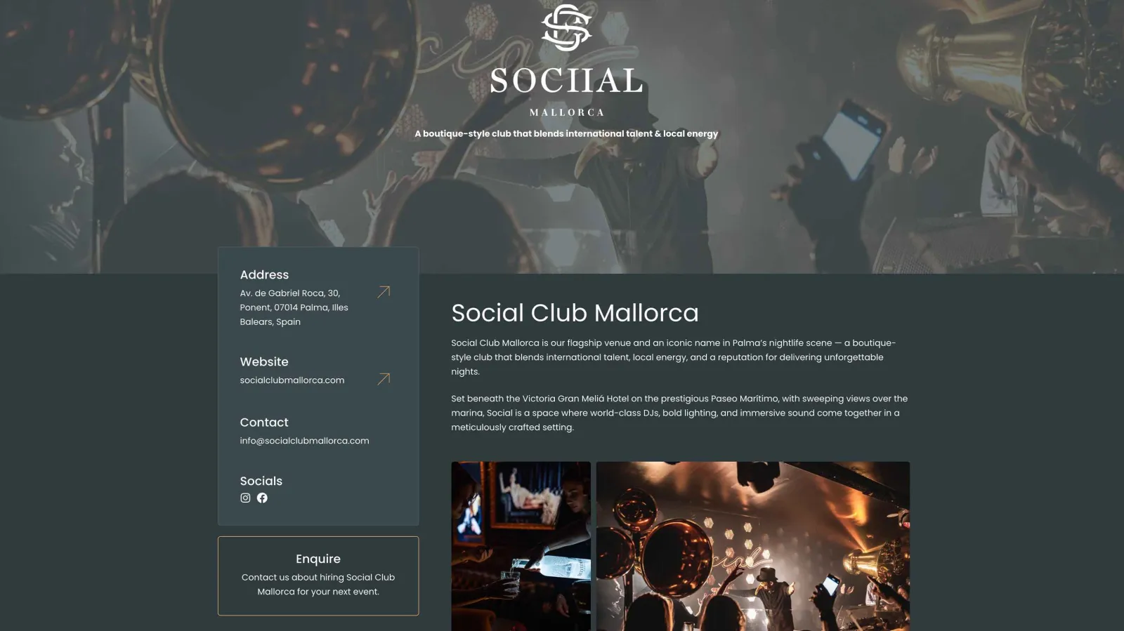 Corporate website for leading hospitality group in Palma, result