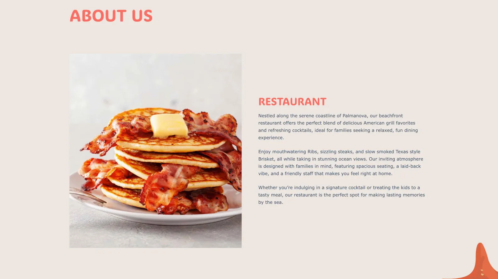 Turtle Beach restaurant website, storefront with vibrant imagery