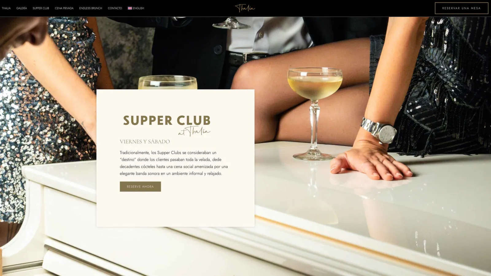 Thalia restaurant website design, result